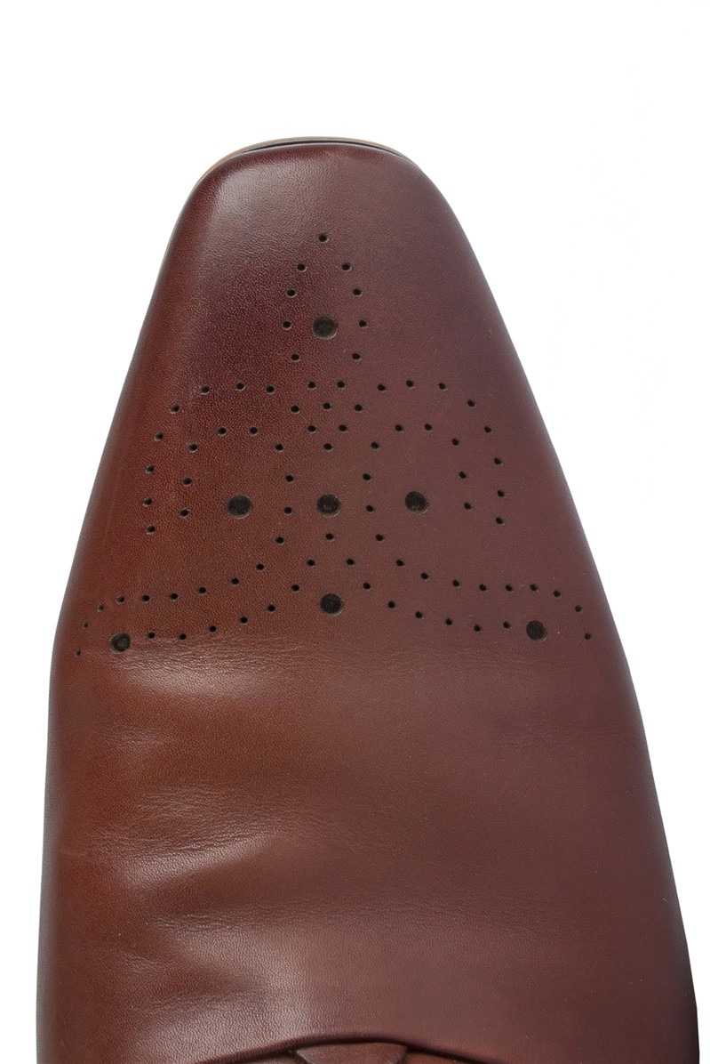  Brown Punched Toe Detail Shoe