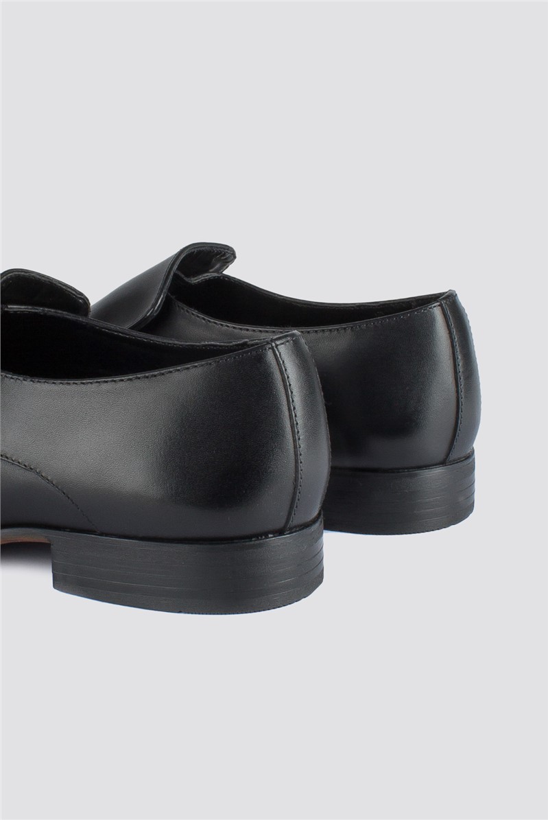  Black Leather Slip On Shoe