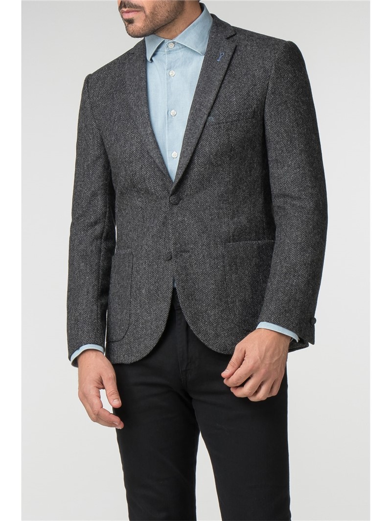 Grey herringbone blazer online mens