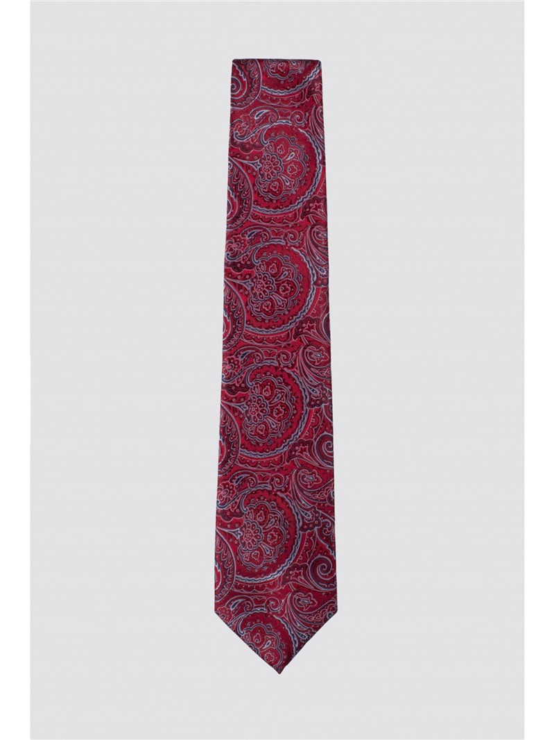  Red Paisley Jacquard Tie