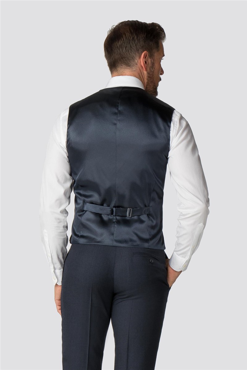 Adwick Tailored Fit Navy Textured Waistcoat