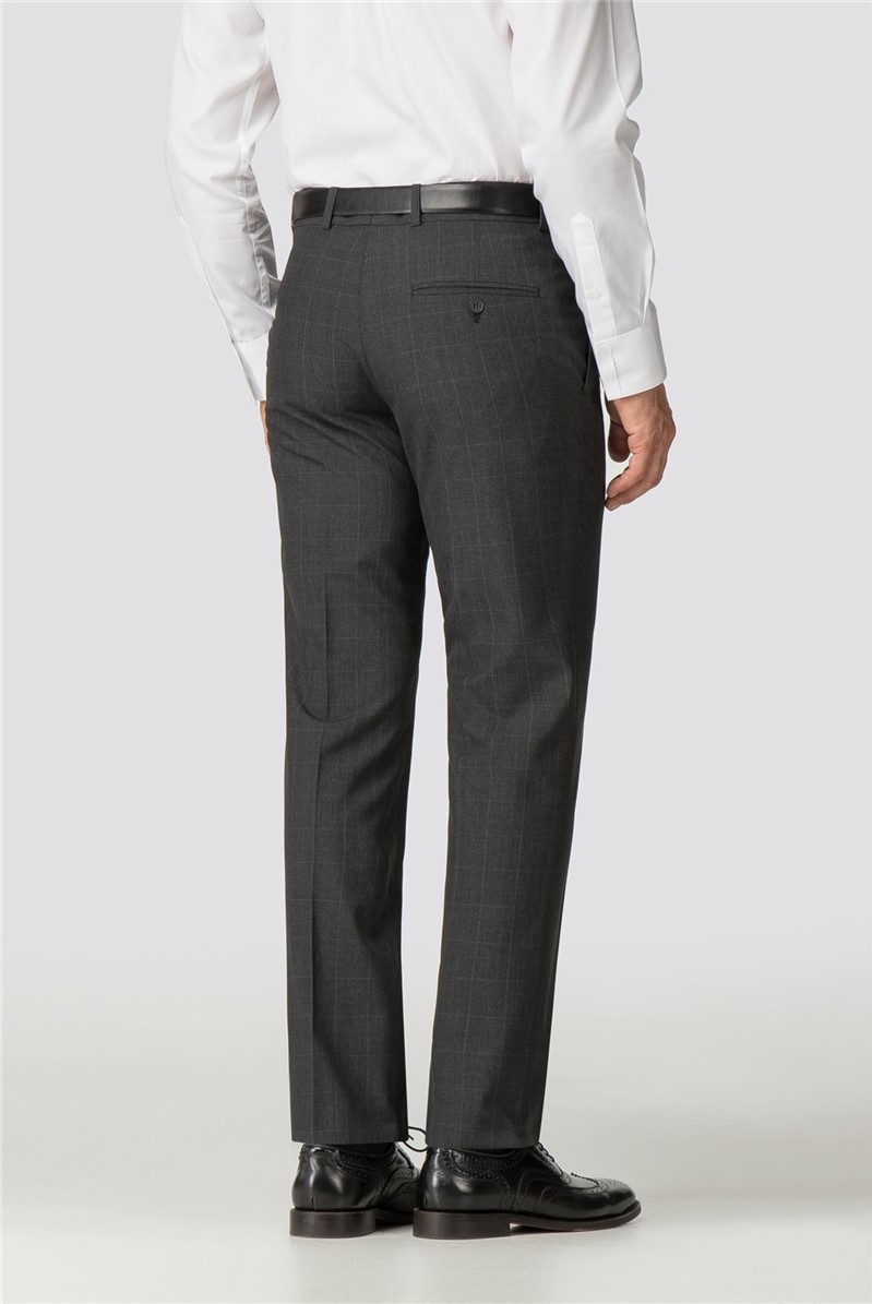  Charcoal Check Tailored Fit Trouser