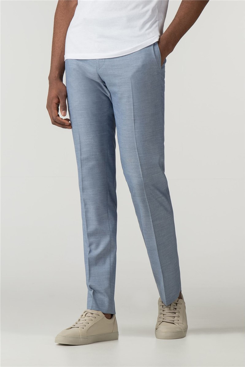  Pale Blue Slim Fit Trousers