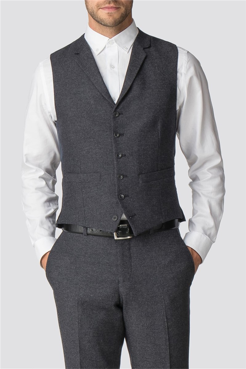  Charcoal Semi-Plain Waistcoat