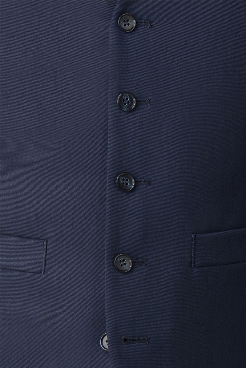  Navy Twill Regular Fit Performance Waistcoat