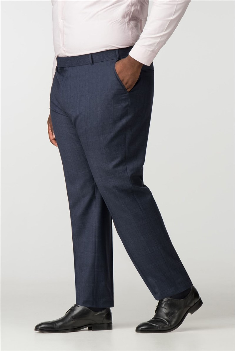  Big and Tall Navy Check Trouser