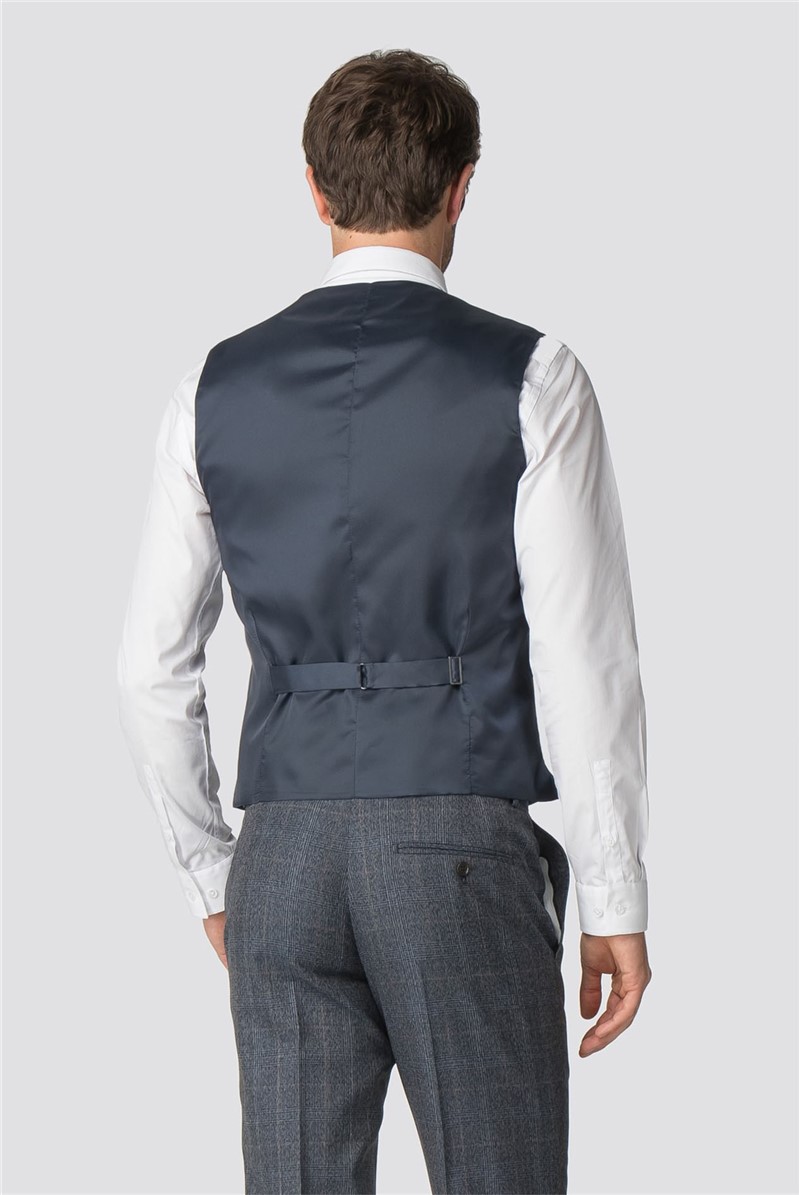  Blue Heritage Check Modern Big & Tall Waistcoat