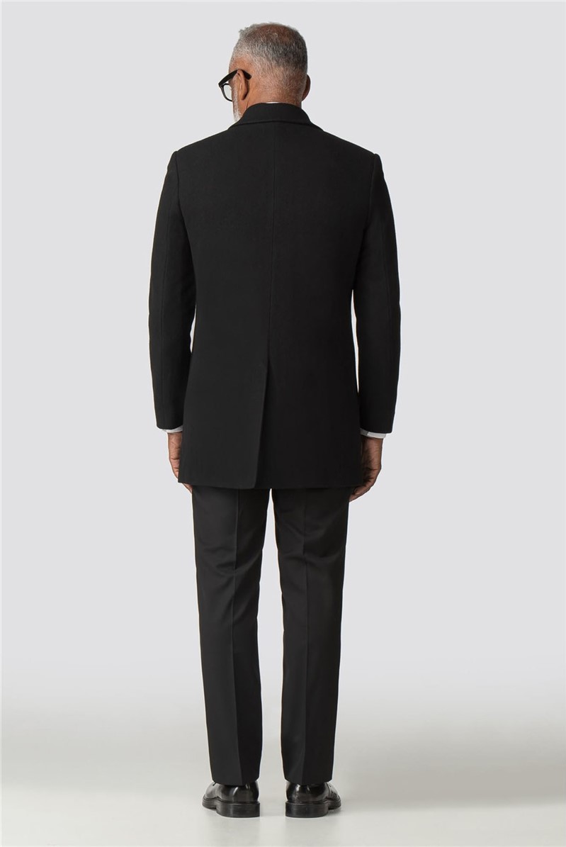 Scott & Taylor Men's Black Melton Car Coat Suit Direct