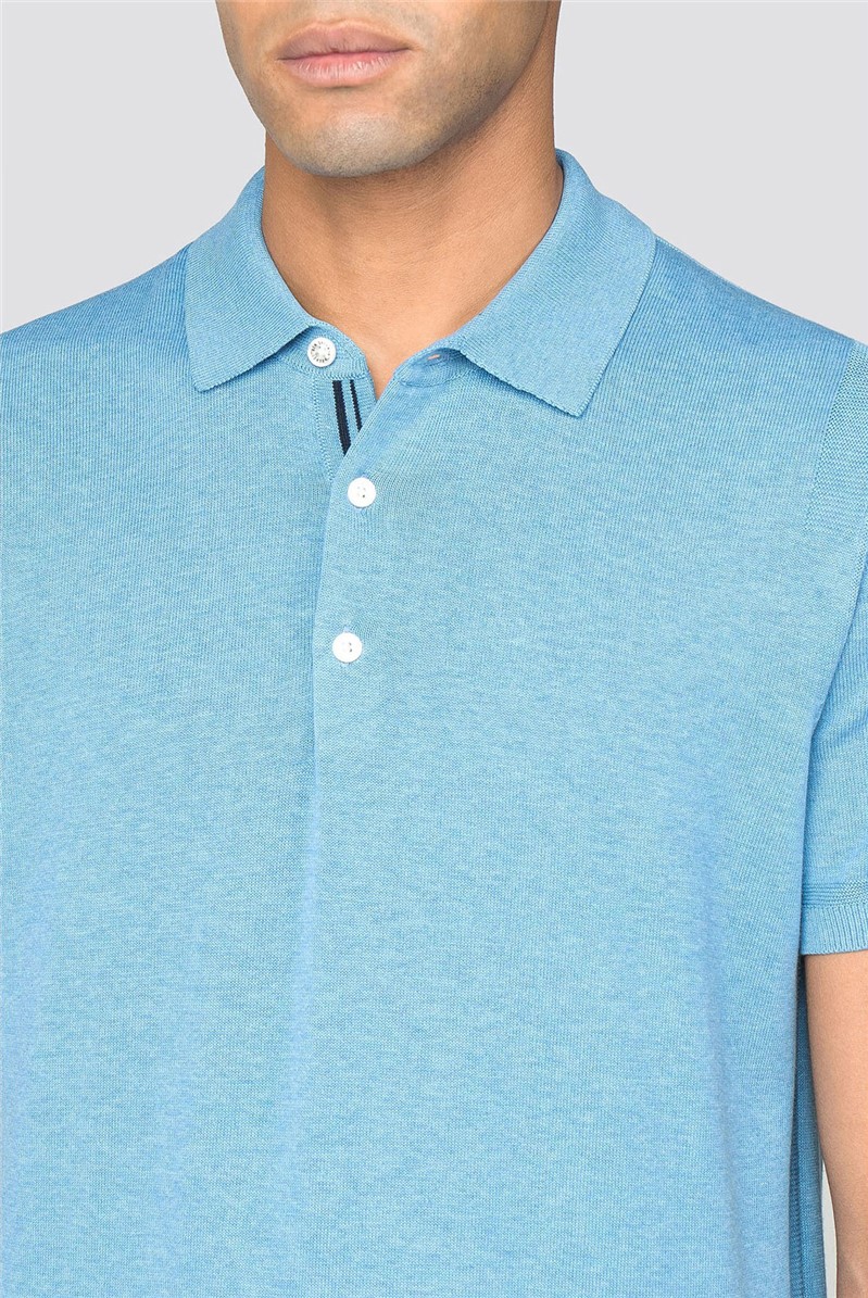  Blue Knitted Polo