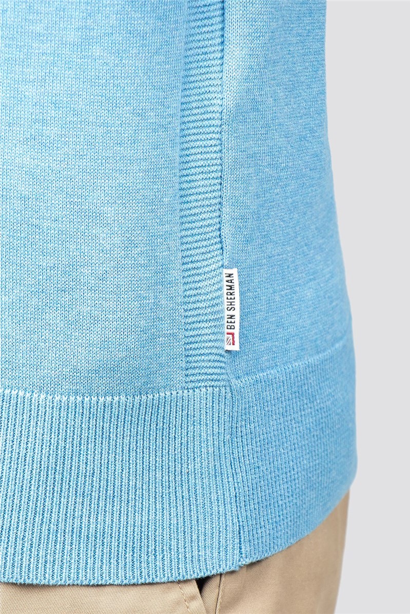  Blue Knitted Polo