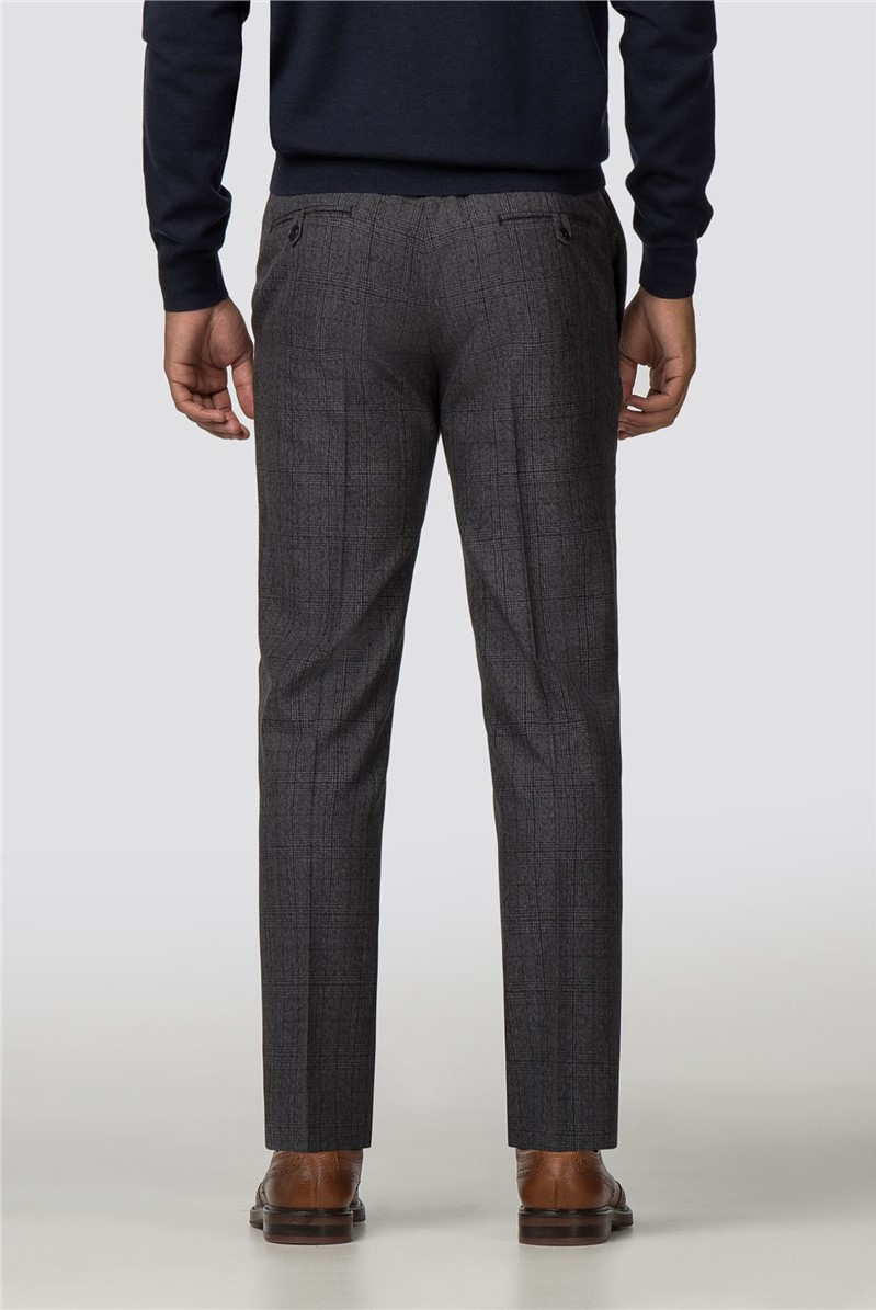 Limehaus | Men's Charcoal Grey Check Suit Trousers | Suit Direct