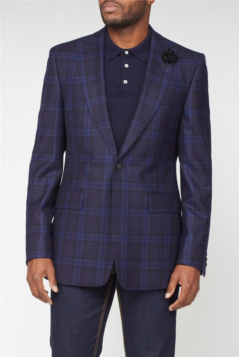 Black Blue Tartan Dinner Jacket