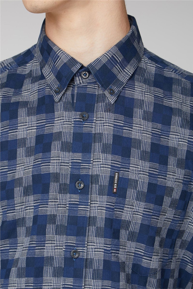  Long Sleeve Textured Check Shirt