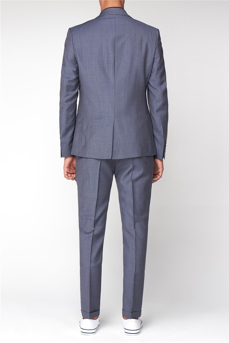 Ben Sherman | Mens British Blue Micro Gingham Suit | Suit Direct