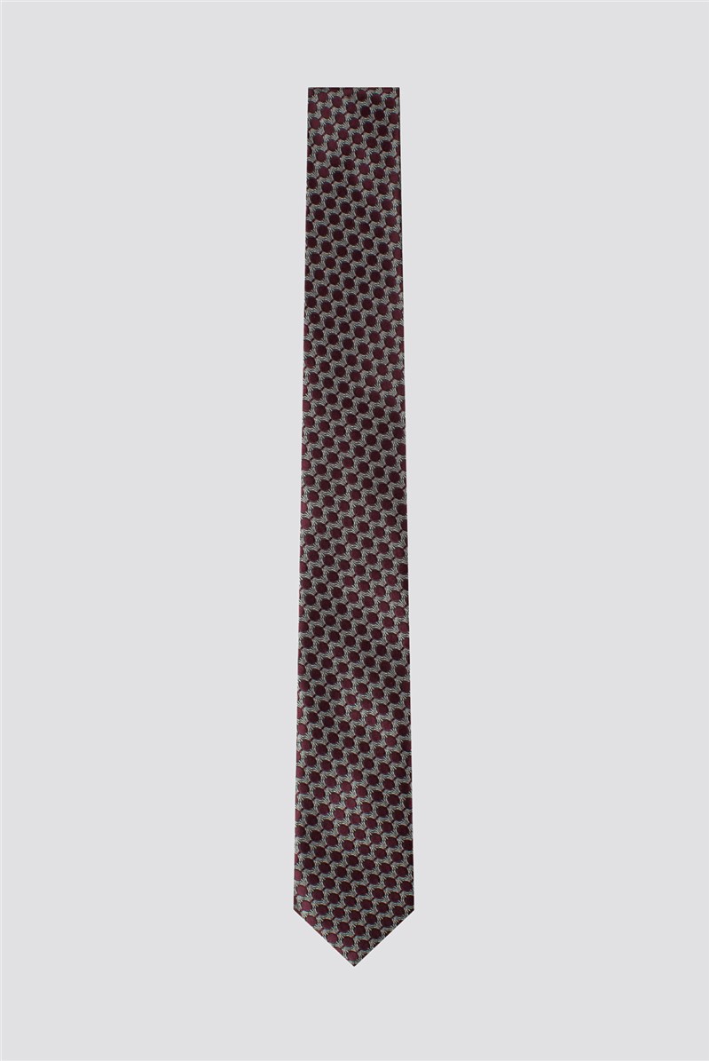 Limehaus Burgundy Textured Tie & Pocket Square Set