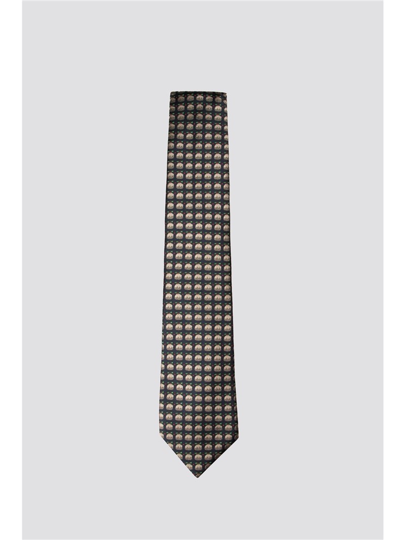 Scott & Taylor Navy Christmas Pudding Tie