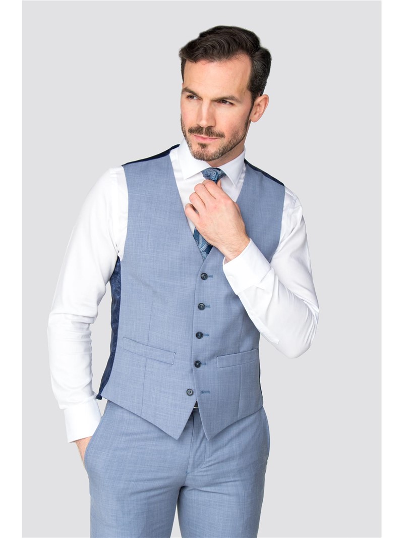 Light blue 2024 waistcoat mens