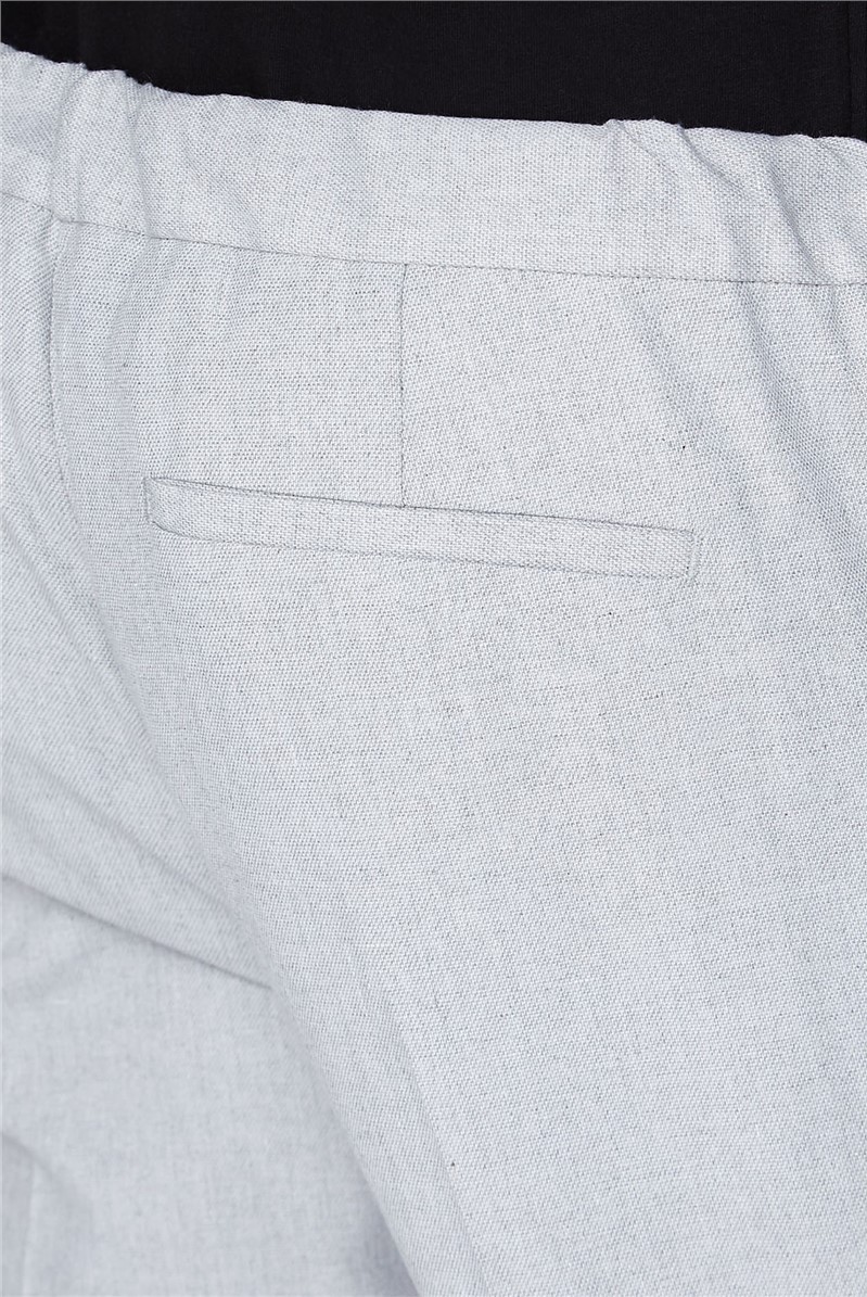  Grey Marl Linen Blend Drawstring Trouser