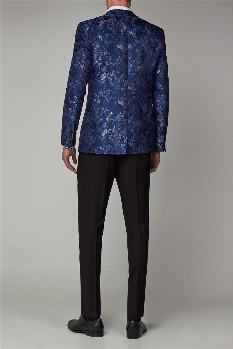  Navy Floral Slim Fit Dress Jacket