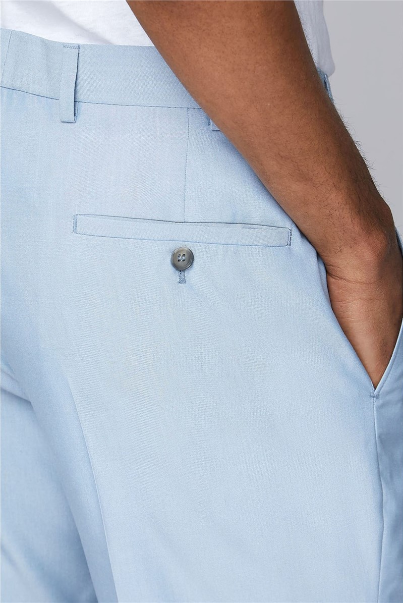  Pale Blue Slim Fit Formal Shorts