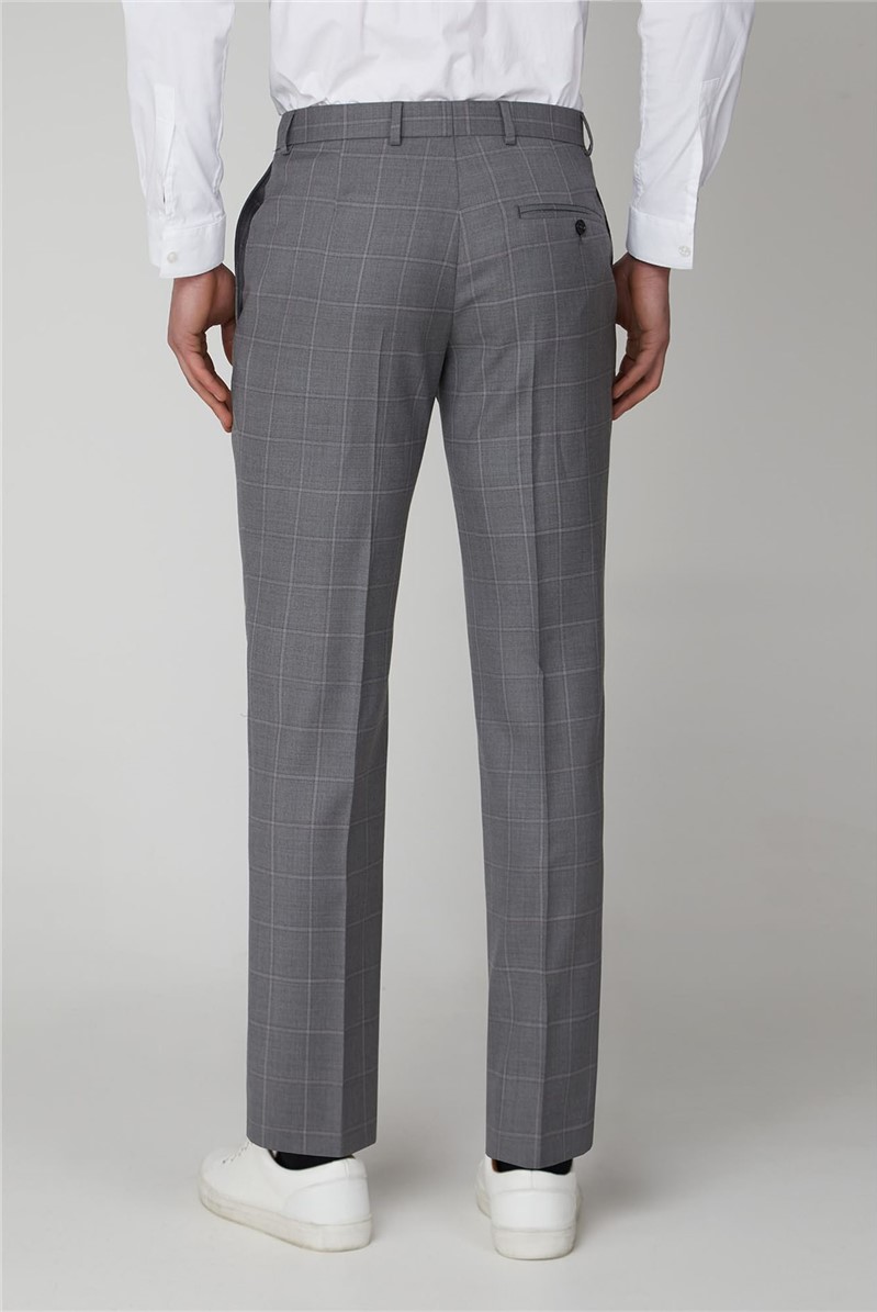 Ben Sherman | Men's Grey Checked Suit Trousers | Suit Direct