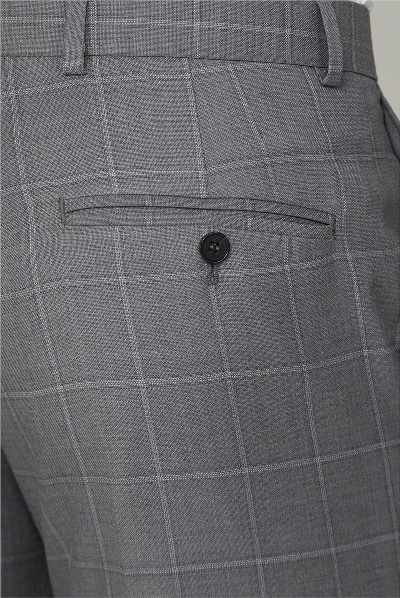 Ben Sherman Men's Grey Checked Suit Trousers Suit Direct