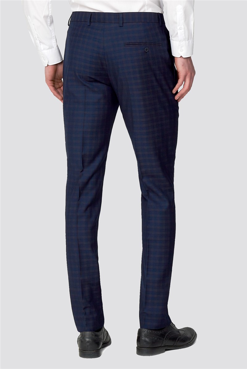 Mens checkered hot sale skinny trousers