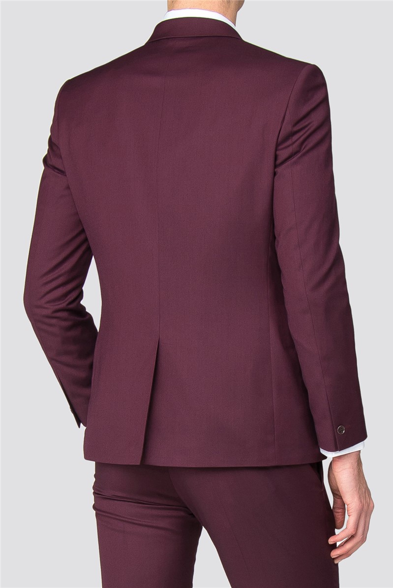 Slim Fit Burgundy Suit Jacket