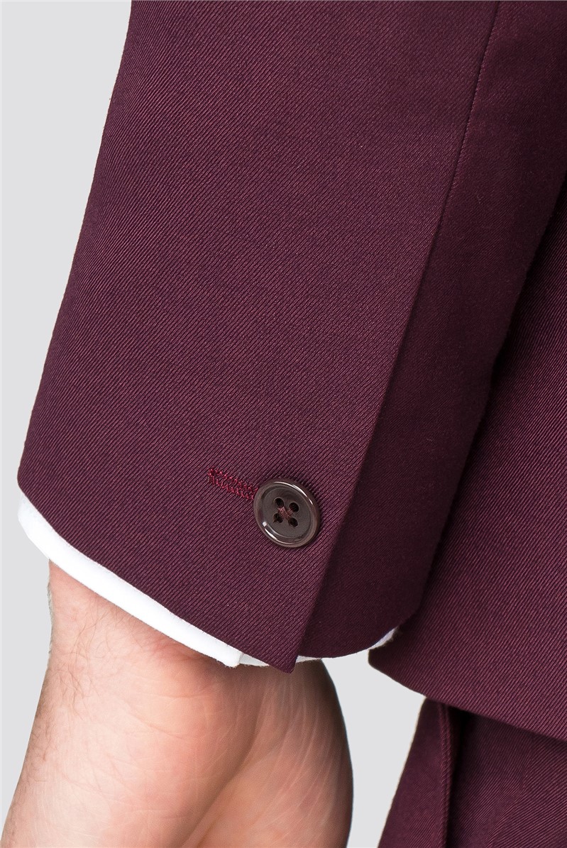 Slim Fit Burgundy Suit Jacket