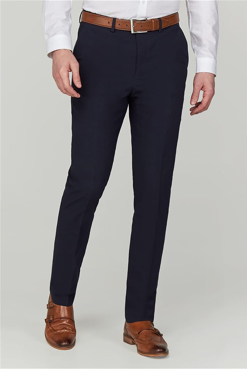 Studio Navy Seersucker Slim Fit Ivy League Trousers