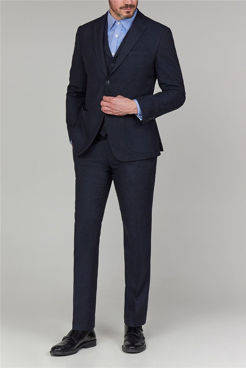  Navy Texture Tailored Fit Jacket