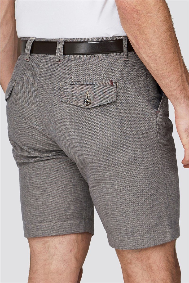 Jeff Banks Men's Grey Textured Shorts Suit Direct