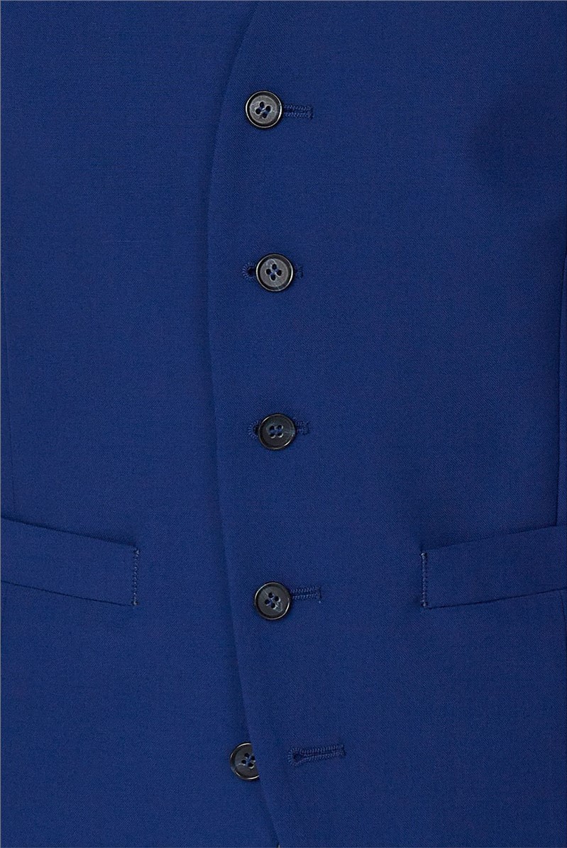  Cobalt Blue Regular Fit Waistcoat