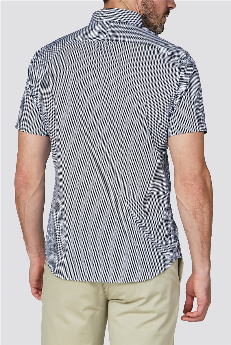 Jeff Banks White Oval Dobby Print Shirt SuitDirect.co.uk