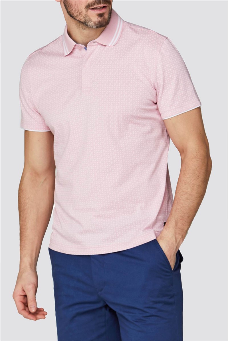  Pink Geo Printed Polo