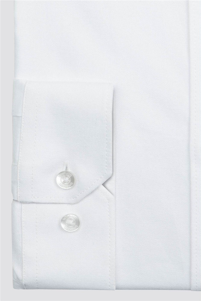 Limehaus | Men's White Grandad Collar Shirt | Suit Direct