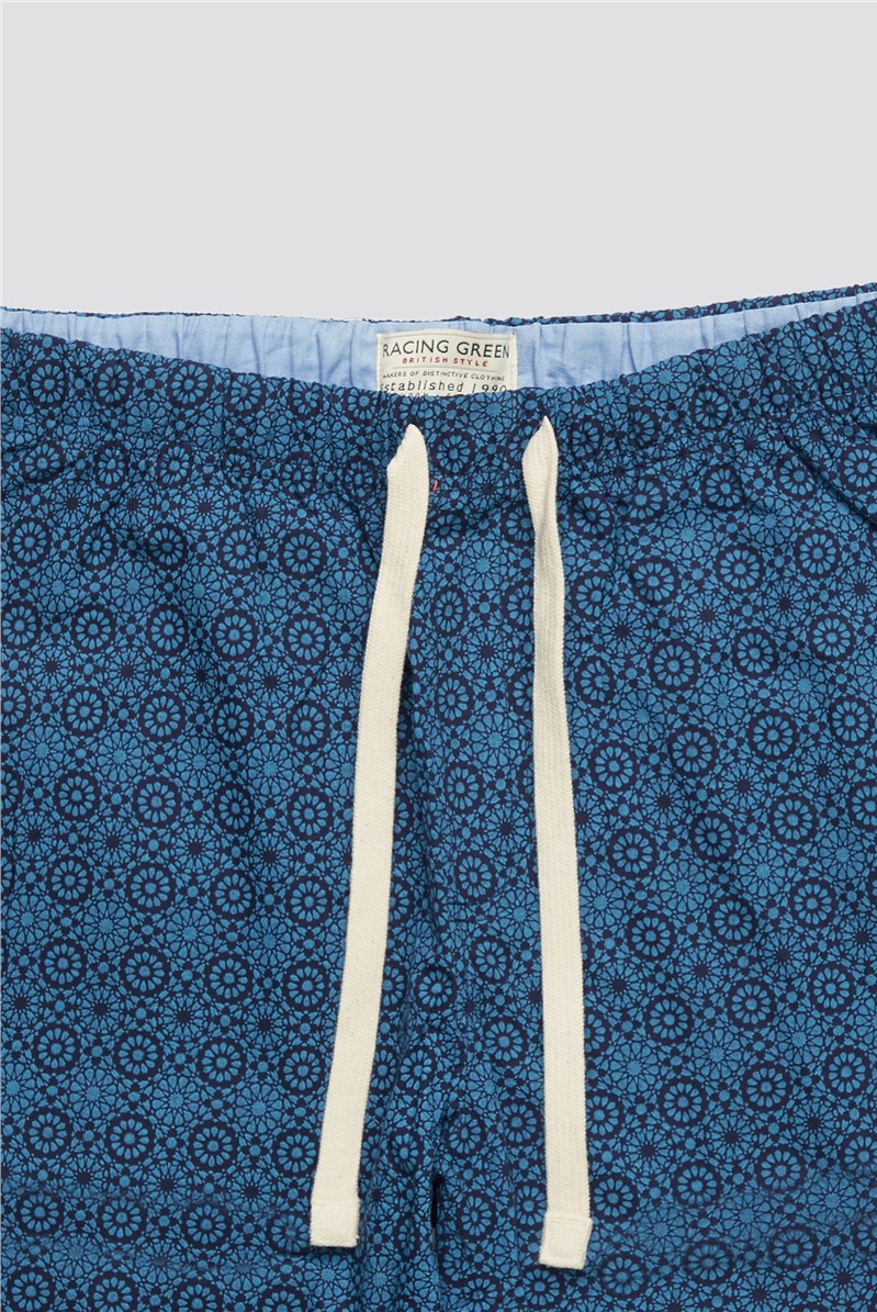 Racing Green Printed Cotton Poplin Shorts