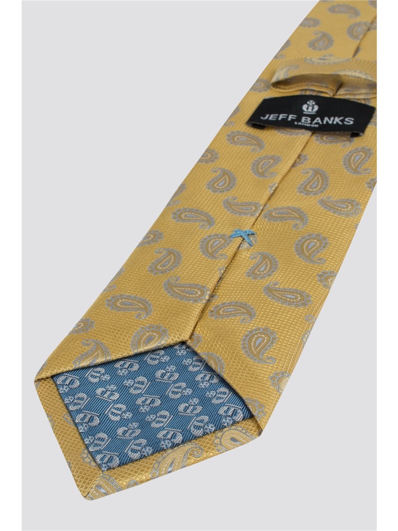   London Gold Textured Paisley Tie