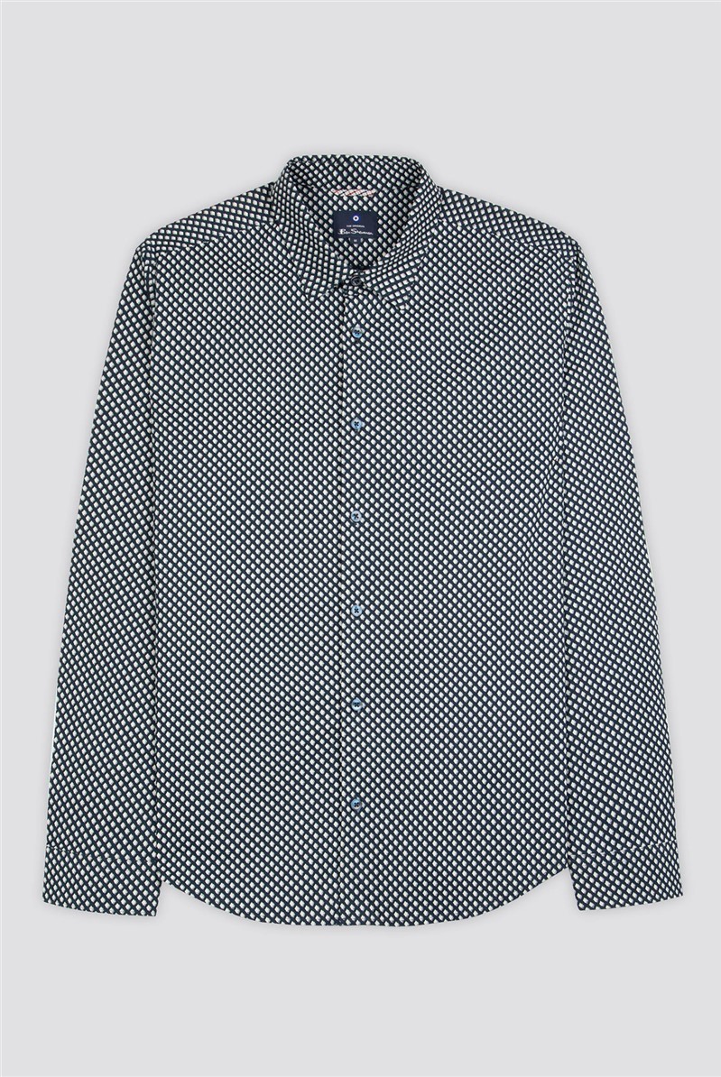  Navy & White One Print Shirt