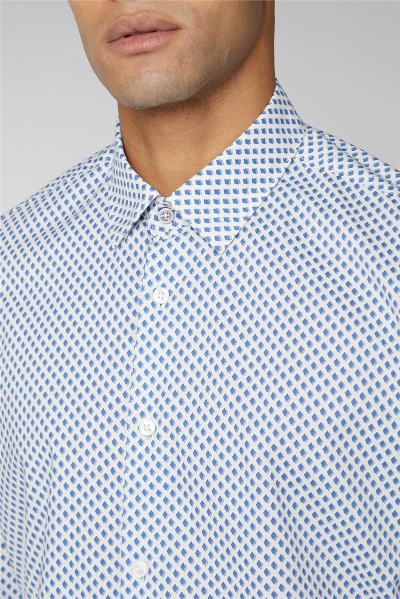  White & Blue One Print Shirt