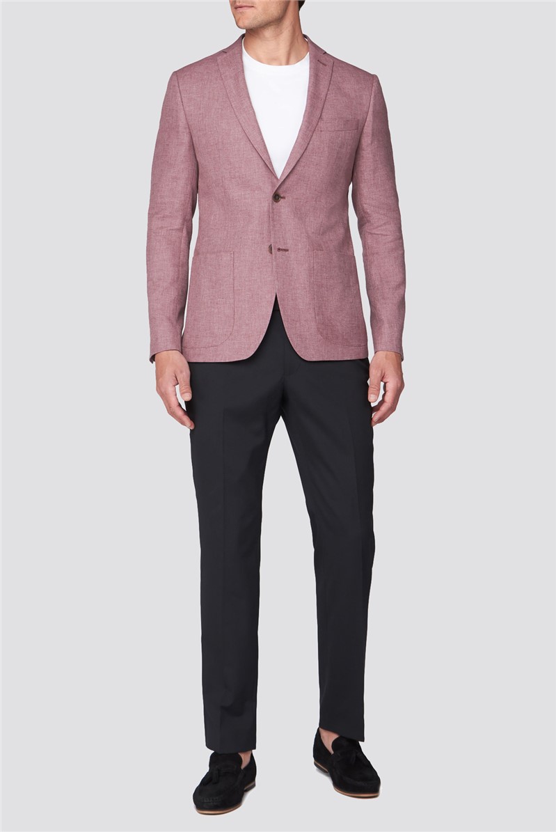  Raspberry Linen Tailored Fit Jacket