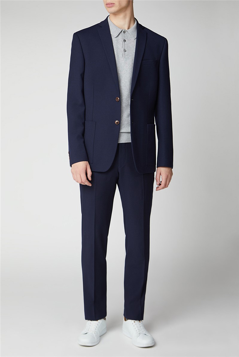  Slim Fit Deep Blue Structure Jacket