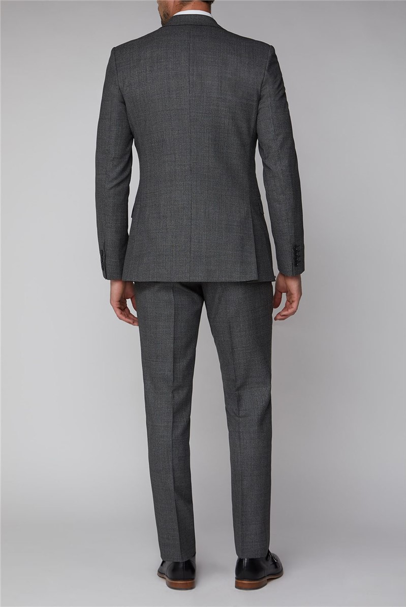  Charcoal Texture Tailored Fit Suit Jacket