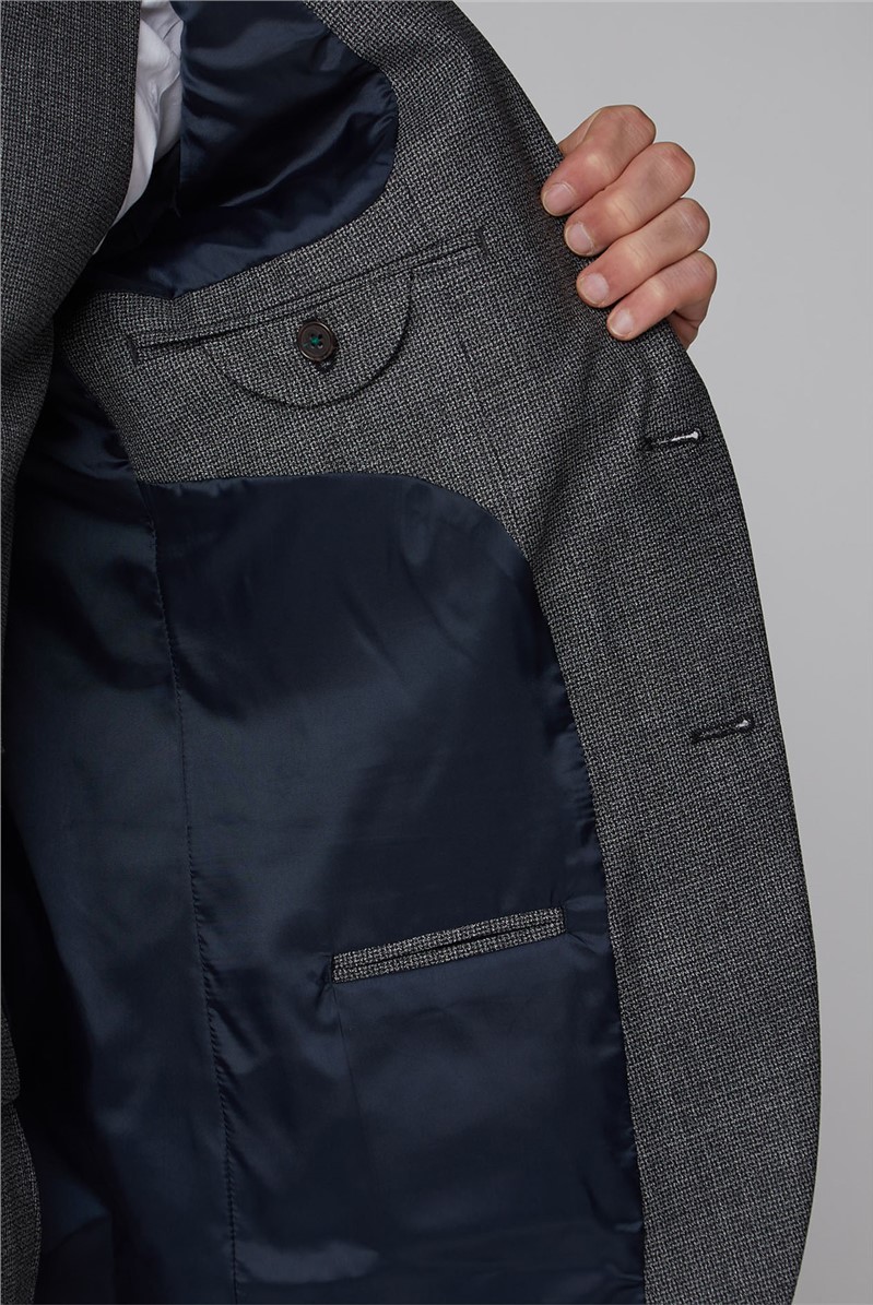  Charcoal Texture Tailored Fit Suit Jacket