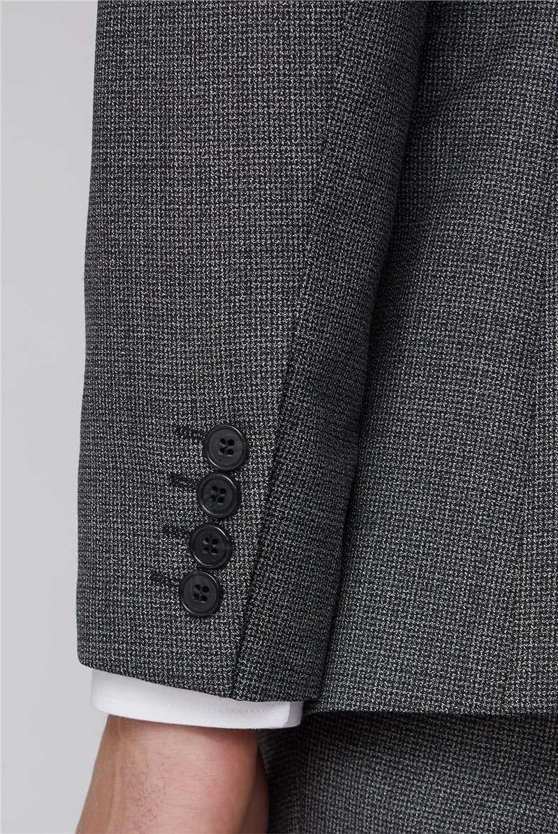  Charcoal Texture Tailored Fit Suit Jacket