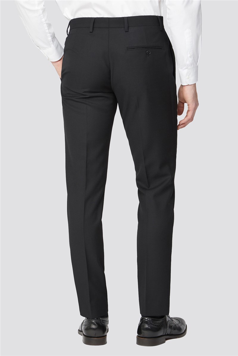  Black Texture Tailored Fit Suit Trouser