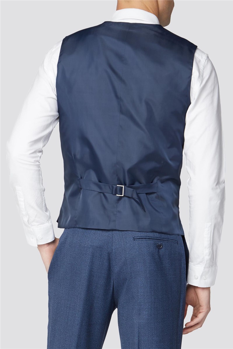  Bright Blue Textured Waistcoat