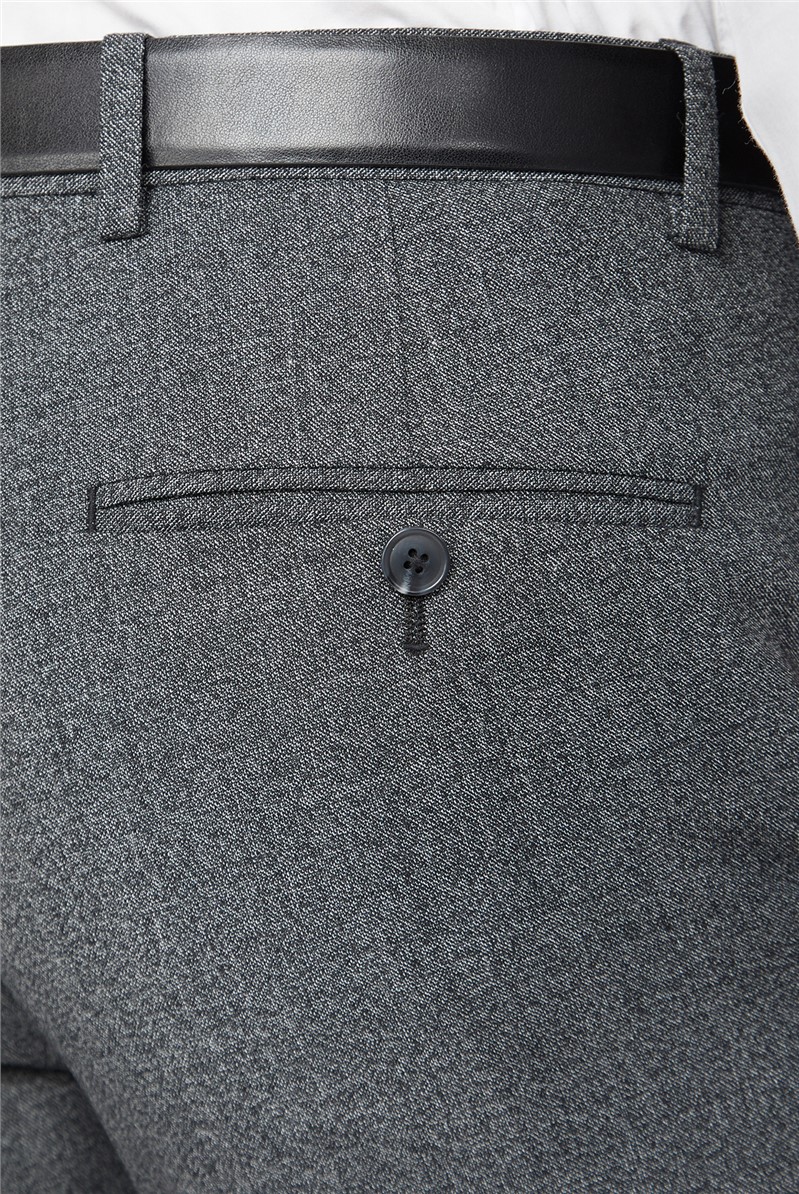  Tailored Fit Charcoal Texture Suit Trousers