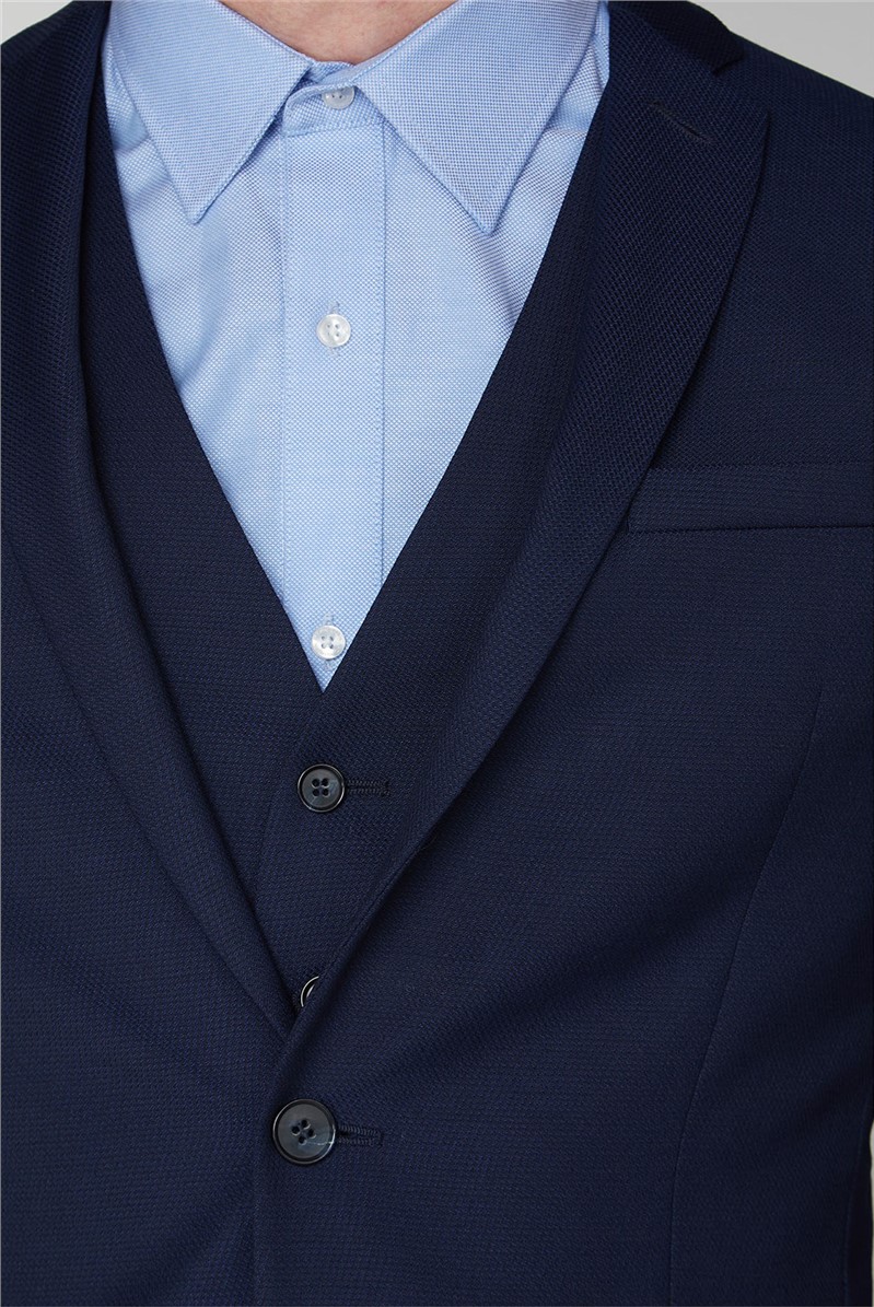  Bright Blue Semi Plain Suit Jacket