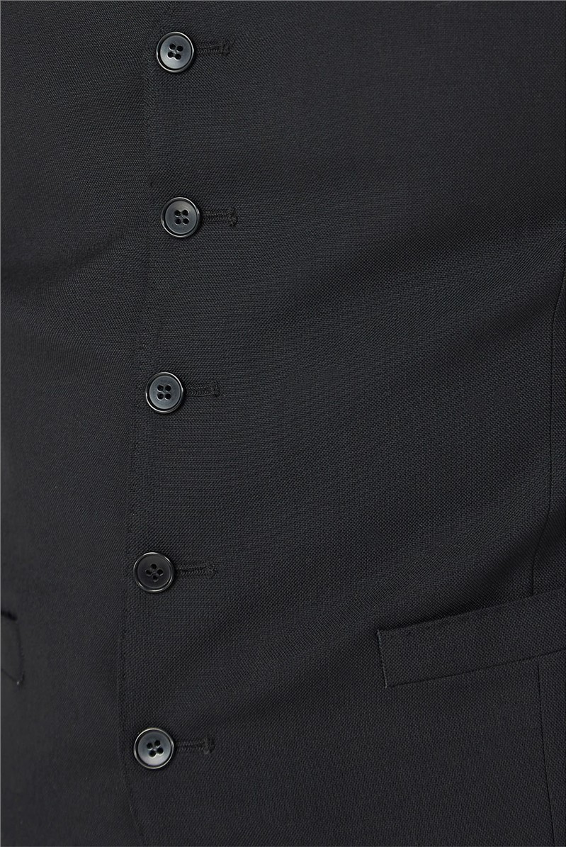 Stvdio Black Textured Performance Suit Waistcoat